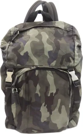 Prada Khaki Nylon Backpack (Pre-Owned)