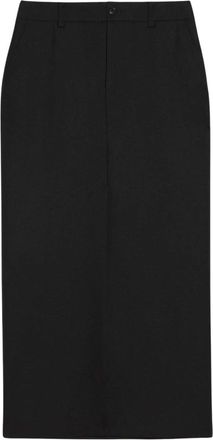 Ami Pencil Skirt With Slits Fsk203.285-001 - female - Ami Paris - Midi Skirts - Black - XS - Skirts