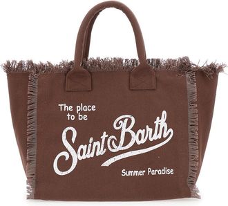 MC2 Saint Barth Womens Handbag Vanity Brown Cotton Handbags Hand Bags