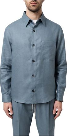 Be Able Giacca camicia in Lino - Heren - Casual Overhemden - Blauw - M - Linnen - Overhemden