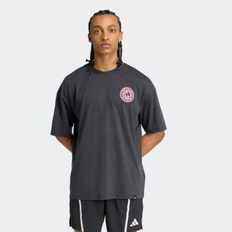 adidas T-Shirt ADIDAS PERFORMANCE GFX TEE GLOB Q3, Herren, Gr. XXL, carbon, Obermaterial: 65% Polyester, 35% Baumwolle, Shirts T-Shirt, sportlicher Stil, kur