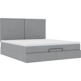 vidaXL Vidaxl - Estructura De Cama Otomana Colch&oacute;n Tela Gris Claro 180x200cm