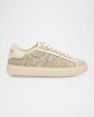 Versace Men & apos;s La Greca Baroque Canvas Low-Top Sneakers