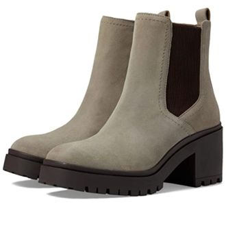 Blondo Womens Blondo Raquel RAQU01SD Boots Gray Suede Block Heel Ankle HTAT226