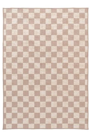 Kukoon Machine Washable Natural Jute Blend Checkerboard Beige Area Rug | Size: 280 cm x 380 cm