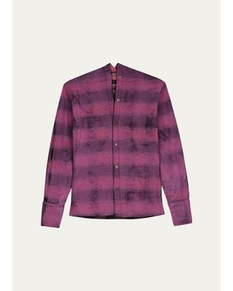 Haikure Shona Check-Print Cotton Shirt