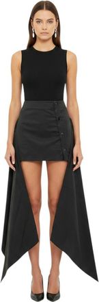 The Attico Black Solid Mini Skirt