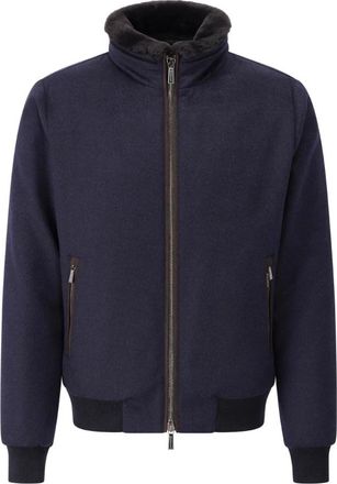 Moorer Luxe wol-kasjmier jas met dons - Heren - Winterjassen - Blauw - 2XL - Wol - Jassen