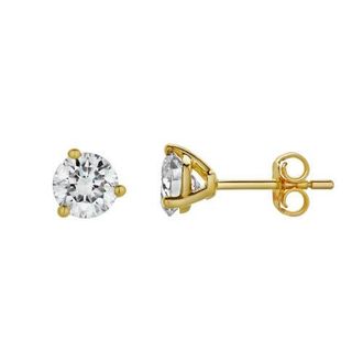 LuvMyJewelry Nasak 14K Yellow Gold Lab Grown Round Solitaire Martini Diamond Earrings - 1.5 Cts at Nordstrom