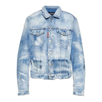 Dsquared2 Denim Jackets, female, Blue, Size: 3XS Denim jacket with vintage effect