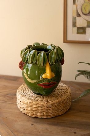 Kalalou Ceramic Head Planter - Starfruit