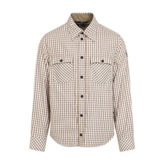 Moncler Grenoble Shirt - Heren - Casual Overhemden - Bruin - M - Katoen - Overhemden