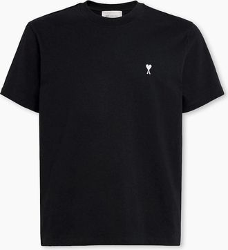 Ami Mens Mens Black Ami Paris Ami De Coeur Cotton T-Shirt - Size: 42