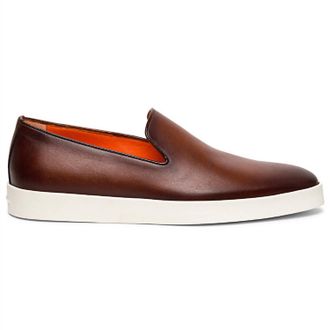 Santoni Mens Pancia Slip On Dress Loafers In Brown