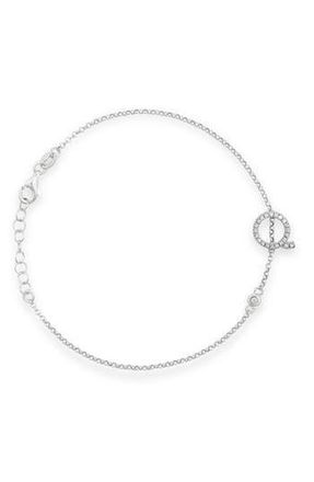 Meshmerise Diamond Initial Bezel Bracelet in White-Q at Nordstrom Rack