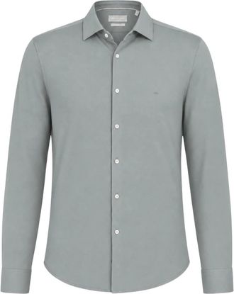 Michael Kors Camicia Slim in Maglia Perform Giapponese - - Shirts - Uomo - Verde - L