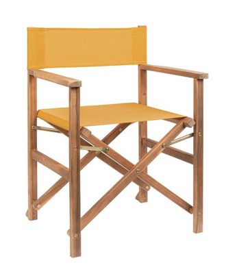 BIZZOTTO Conjunto de 2 sillas de director en madera y poli&eacute;ster amarillo