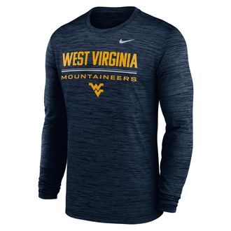 Nike West Virginia Sideline Velocity Nike Mens Dri-FIT College T-Shirt in Blue | 02EQ41SWVN-FG7