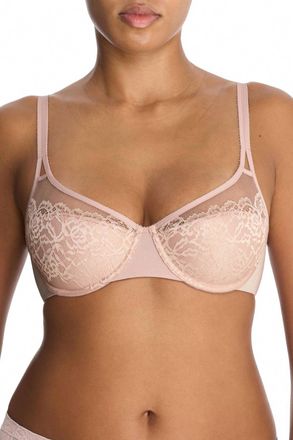 Natori Womens Graceful Full Fit Balconette Contour Underwire Bra In Rose/ivory