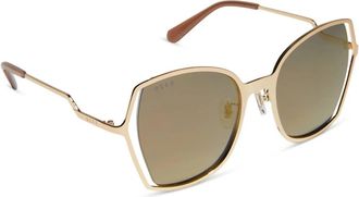 DIFF Eyewear Womens Donna Iii Sunglasses In Gold + Gold Mirror Polarized Sunglasses