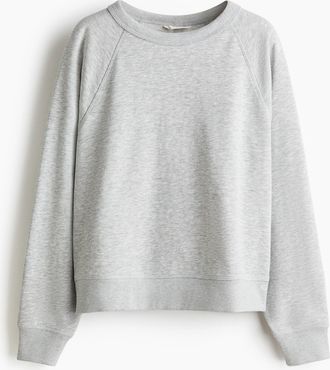H&M Sweatshirt mit Raglan&auml;rmeln - Hellgraumeliert