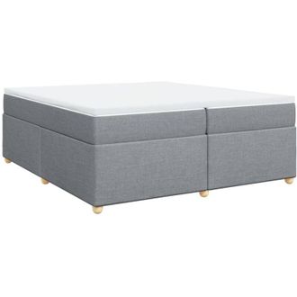 vidaXL Vidaxl - Cama Box Spring Con Colch&oacute;n Tela Gris Claro 200x200 Cm
