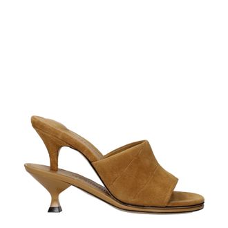 Jacquemus Damens Wildledersandalen Braun/Camel