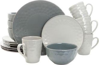 Elama Tahitian Pearl 16 Piece Stoneware Dinnerware Set in White at Nordstrom