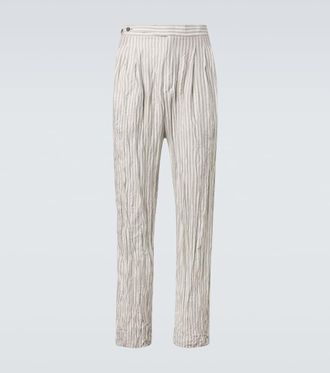 Ermenegildo Zegna Striped silk straight pants