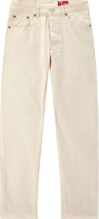 Fortela Johnj Japan Selvedge 5-Pocket Regular Fit Ecr&ugrave; Denim in Off White at Nordstrom, Size 35 X 31 Eu