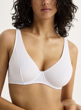 Miiyu Womens Unpadded ribbed plunge bra