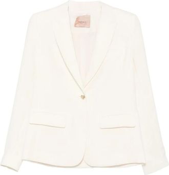 Twinset Jassen, Dames, Wit, M, Blazer met hartmotief