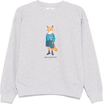 Maison Kitsuné Felpa Dressed Fox con stampa - Grigio