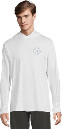 Salty Crew Watermark Sunshirt Men White Stretch Long Sleeve Hooded DDR2618