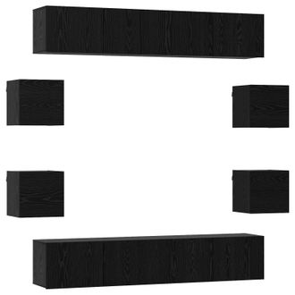 vidaXL Conjunto De Mueble De Tv 8 Pcs 80 X 30 X 30 Cm Roble Negro Vidaxl