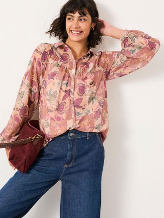 Fat Face FatFace Pamala Rose Pink Patched Chintz Blouse