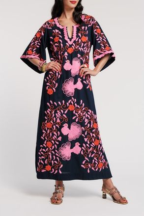 Frances Valentine Charming Caftan Peacock in Navy/multi at Nordstrom, Size X-Small