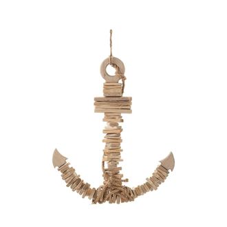 Mauro Ferretti Escultura De Pared Con Forma De Ancla En Madera 46x39 Cm Nature