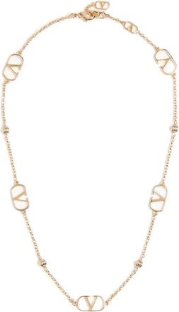 Valentino Garavani Accessoires, Dames, Geel, ONE Size, VLogo Signature Metal Ketting