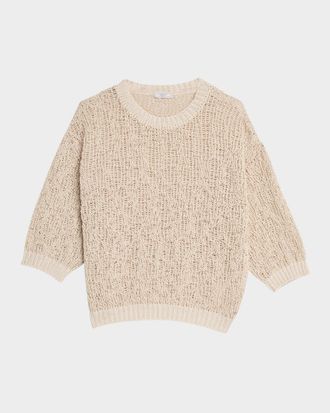 PESERICO Open-Knit Crewneck Sweater
