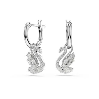 Swarovski Accessoires, Dames, Grijs, ONE Size, Zwaan Oorhangers