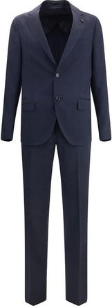 Lardini Verfijnd Wollen Pak Ensemble - Heren - Business pakken - Blauw - 2XL - Wol - Kostuums