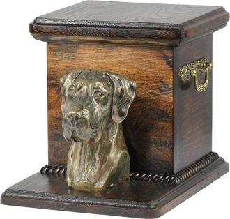 OEM Gran Dan&eacute;s Ii: Urna Para Cenizas De Perro Con Estatuilla, Elegante Urna Para Perro, Urna &Uacute;nica Con Busto De Perro De Art-dog