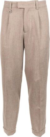 Paolo Pecora pleated cuffed trousers - Neutrals