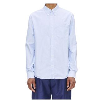 A.P.C. Greg Gestreepte Oxford Overhemd - Heren - Casual Overhemden - Blauw - S - Katoen - Overhemden