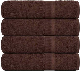 vidaXL Toallas De Ba&ntilde;o 4 Uds Marr&oacute;n 100x150 Cm 360 Gsm 100% Algod&oacute;n Vidaxl