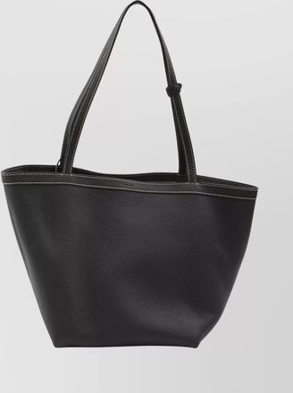 The Row three stitch leather tote bag