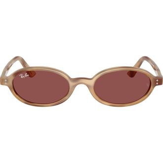 Ray-Ban 51mm Oval Sunglasses in Cream Havana /Dark Violet at Nordstrom