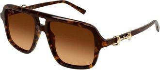 Gucci Zonnebrillen - Dames - Zonnebrillen - Bruin - 55 MM - Nylon - Accessoires