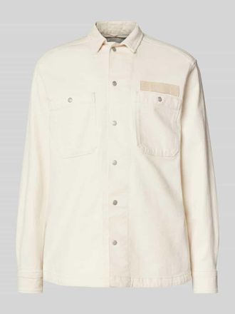 Replay Regular Fit Hemdjacke mit Label-Badge Modell Worker in Offwhite, Gr&ouml;&szlig;e L